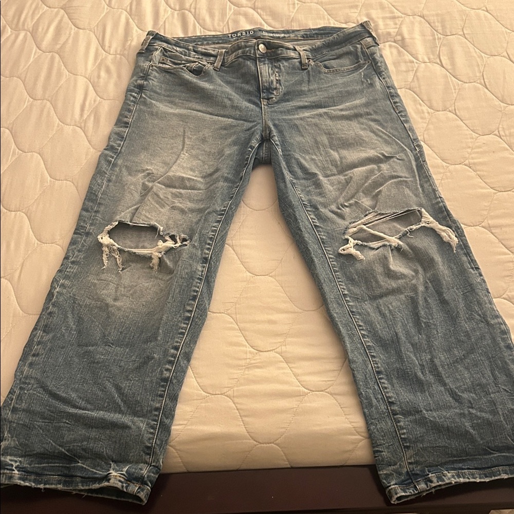 Torrid Distressed Blue Jeans
